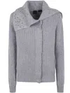 Pinko Ashera Cashmere Mix Cardigan In Silver Mix