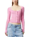 Pinko Cropped Cardigan With Bird Logo On The Back