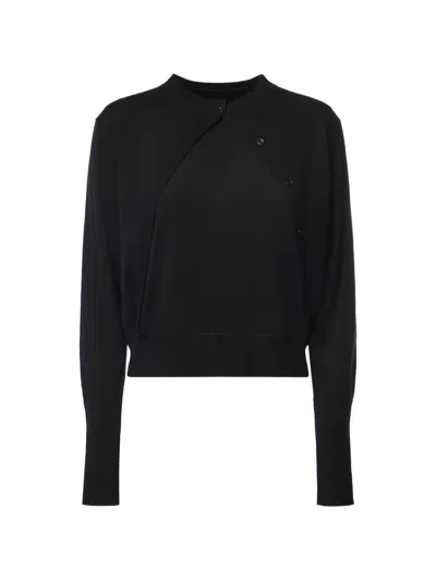 Pinko Asymmetric Button-fastening Sweater In Black