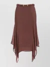 Pinko Asymmetric Hem Backless Belt Halter Midi In Brown