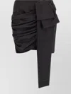 Pinko Asymmetric Hem Skirt Bow Detail In Black