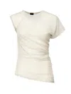 Pinko Asymmetric Jersey Shirt In Grigio