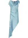 Pinko Asymmetric Special-occasion Midi Dress In Satin In Blue