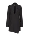 Pinko Arcanine Abito Front Keyhole Wrap Dress In Black