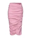 Pinko Asymmetric Ruched Midi Skirt In Pink