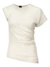 Pinko Asymmetric Jersey Shirt In Neutral