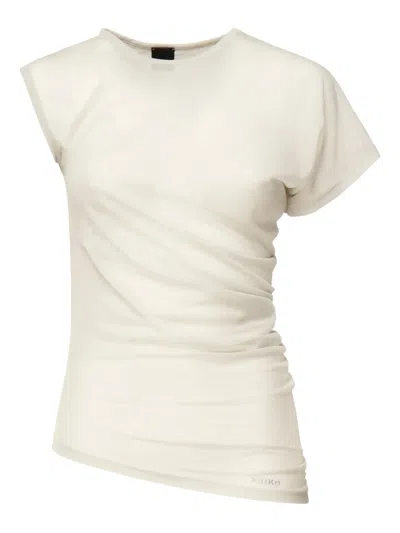 Pinko Asymmetric Jersey Shirt In Grigio