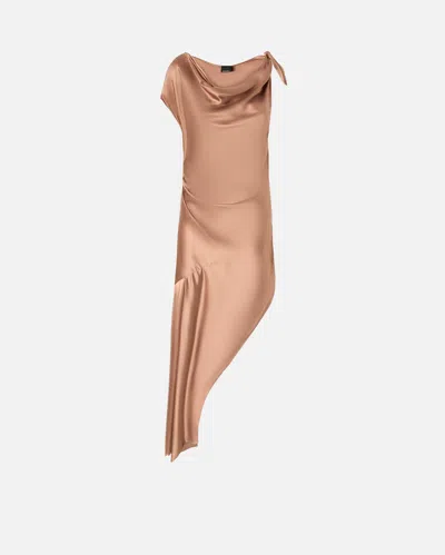 PINKO ROBE DE CÉRÉMONIE MI-LONGUE ASYMÉTRIQUE EN SATIN