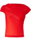 Pinko Asymmetric Sweater In Translucent Jersey In Red
