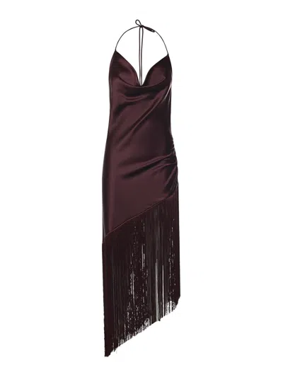 Pinko Vestido Midi - Púrpura In Burgundy