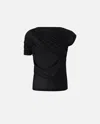 Pinko Asymmetrical Translucent Jersey In Limo Black