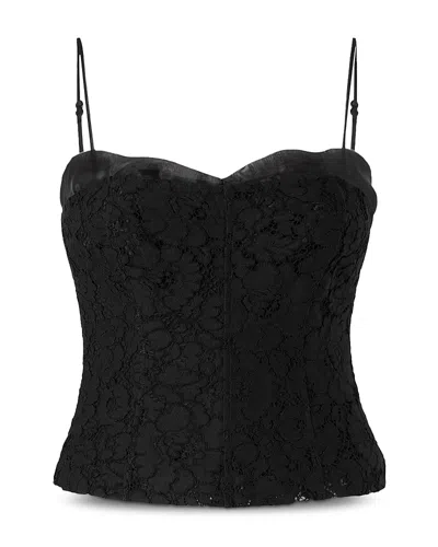 Pinko Atemoya Bustino Pizzo Rebrode Top In Black