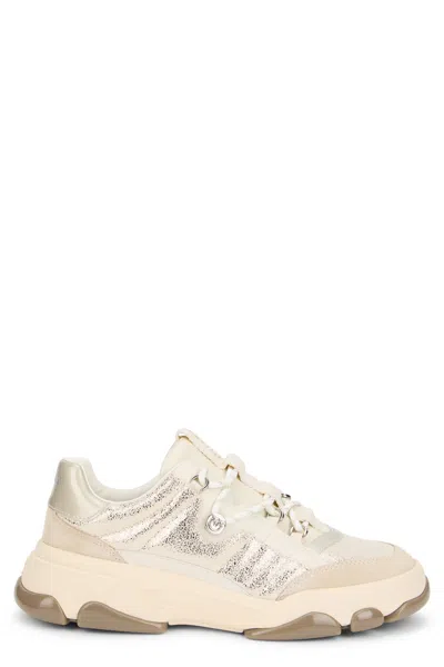 Pinko Athena Leather Sneakers With Sequin Details In White