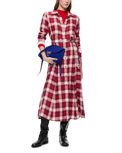 Pinko Atropa Belted Midi Shirtdress In Multi