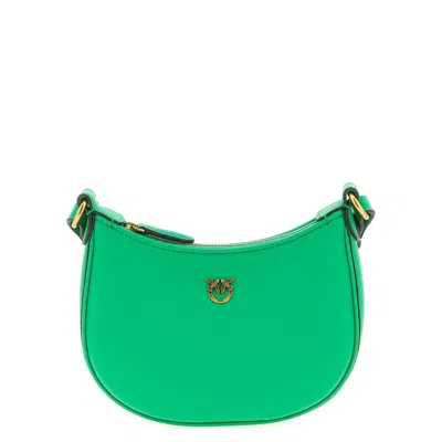 Pinko Baby Half Moon Shoulder Bag In Green