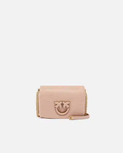 Pinko Baby Love Bag Click Puff In Nappa Leather In Powder Pink-block Colour