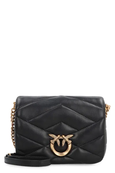 Pinko Love Click Puff Baby Bag In Nero-antique Gold