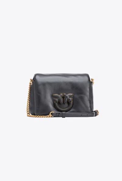 Pinko Baby Love Bag Click Puff Nappa In Limo Black Block Colour