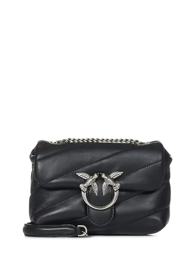 Pinko Mini Love Bag Puff Maxi Quilt Shoulder Bag In Black