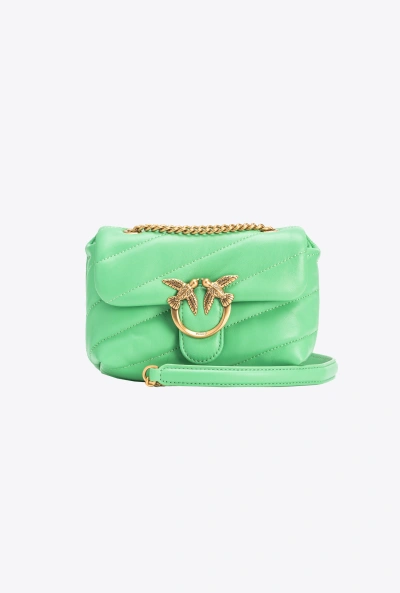 Pinko Baby Love Bag Puff Maxi Quilt In Verde Menta-antique Gold