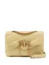 Pinko Love Classic Puff Beige Crossbody Bag With Diagonal Maxi Quilting In Leather Woman In Neutral