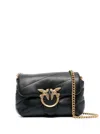 PINKO BABY LOVE PUFF BLACK SHOULDER BAG WITH DIAGONAL MAXI QUILTING IN LEATHER WOMAN PINKO