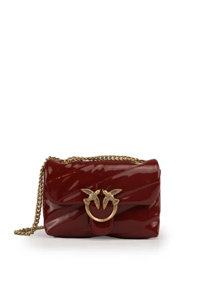 Pinko Baby Love Puff Maxi Patent Leather Bag In Red