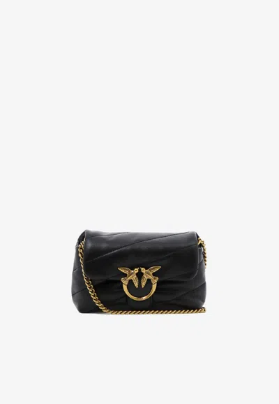 Pinko Baby Love Puff Maxi Quilt Leather Crossbody Bag In Black