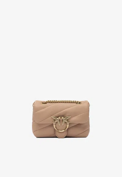 Pinko Baby Love Puff Maxi Quilt Leather Crossbody Bag In Pink