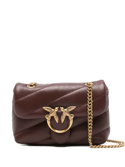 Pinko Baby Love Quilted Chain Shoulder Bag In Brown