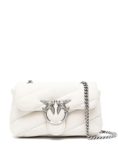 Pinko Baby Love Quilted Leather Shoulder Bag In White
