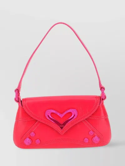 Pinko Baby Naplack Vint Chain Heart Embellishments In Red