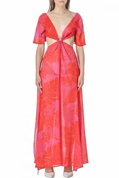 Pinko Bacio Abito Dress In Pink/orange In Red