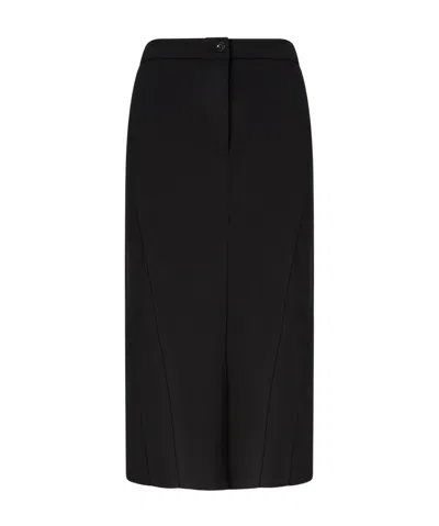 Pinko Back Slit Skirt In Black