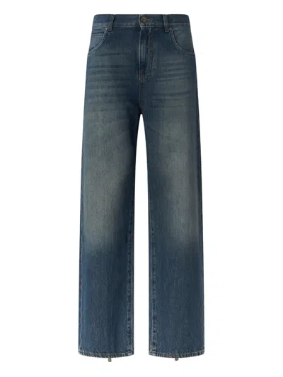 Pinko Back-zippers Jeans In Blue