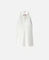Pinko Halterneck Sleeveless Top Keyhole Detail In White