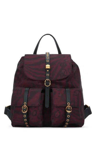 Pinko Backpack Classic Nylon In Burgundy
