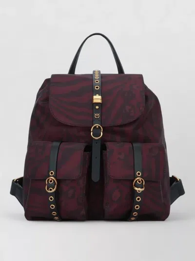 Pinko Backpack Nylon Adjustable Straps Buckle Top Handle