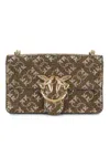 Pinko Mini Love Embellished Cross Body Bag In Gray