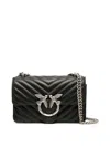 Pinko Love Bag One Small Crossbody Bag In Leather In Black