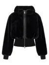 Pinko Ribbed Zip-front Jacket In Black