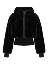 Pinko Ribbed Zip-front Jacket In Black