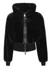 Pinko Bagels Faux Fur Bomber Jacket In Black