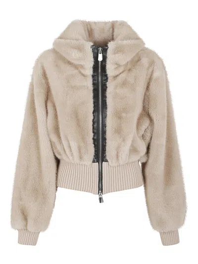 Pinko Bagels Bomber Similpelliccia In Neutral