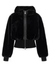 Pinko Ribbed Zip-front Jacket In Black