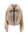 Pinko Bagels Synthetic Fur Jacket In Neutral