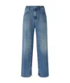 Pinko Baggy Jeans With Front Pleat In Blue