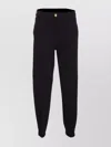 Pinko Tailored Black Trousers With Gold-tone Button Detail In Black