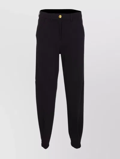 Pinko Baggy Trousers Cargo Pockets Drawstring Bottom In Black