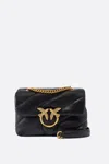 Pinko Quilted Black Leather Shoulder Bag